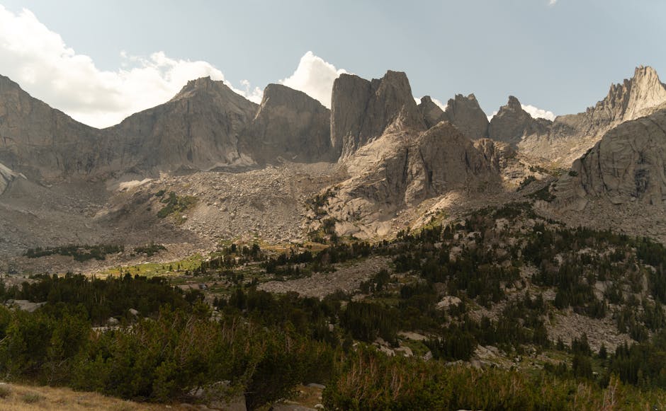 View of the Wind River mountain range in Wyoming.